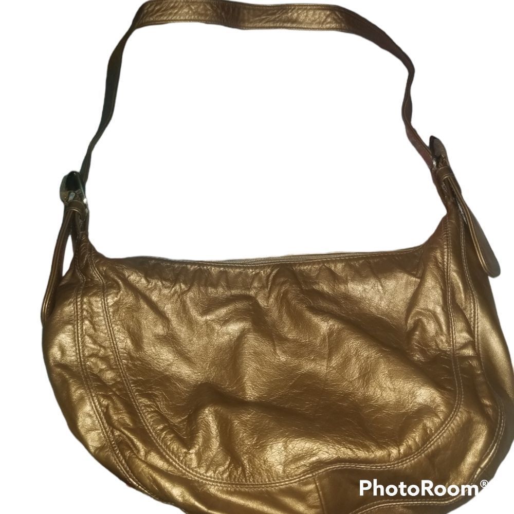 Atalla Genuine Leather Gold Bag
